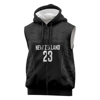 New Zealand Basketball Ta Moko Tribal Custom Sleeveless Zip Hoodie
