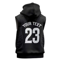 New Zealand Basketball Ta Moko Tribal Custom Sleeveless Zip Hoodie
