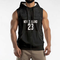 New Zealand Basketball Ta Moko Tribal Custom Sleeveless Zip Hoodie