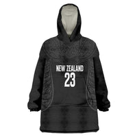 New Zealand Basketball Ta Moko Tribal Custom Wearable Blanket Hoodie
