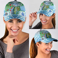 Aotearoa New Zealand Natural Plants Classic Cap Pohutukawa with Silver Ferns Koru Frond Maori Tattoos