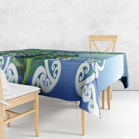 Aotearoa New Zealand Natural Plants Tablecloth Pohutukawa with Silver Ferns Koru Frond Maori Tattoos