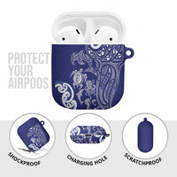 New Zealand Sea Animals with Maori Tribal Tattoo AirPods Case Blue Color