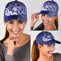 New Zealand Sea Animals with Maori Tribal Tattoo Classic Cap Blue Color