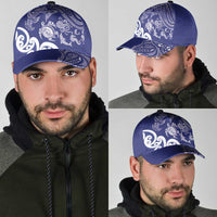 New Zealand Sea Animals with Maori Tribal Tattoo Classic Cap Blue Color