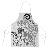 New Zealand Sea Animals with Maori Tribal Tattoo Apron White Color