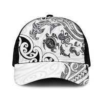 New Zealand Sea Animals with Maori Tribal Tattoo Mesh Trucker Cap White Color