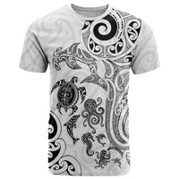 New Zealand Sea Animals with Maori Tribal Tattoo T Shirt White Color