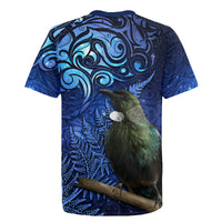 New Zealand Tui Bird Matariki Rugby Jersey Maori New Year with Galaxy Fern