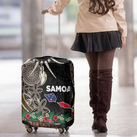 Samoa Siapo Polynesian Art Luggage Cover Tropical Flowers and Tatau Pattern Brown LT03 - Polynesian Pride