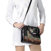 Samoa Siapo Polynesian Art Shoulder Handbag Tropical Flowers and Tatau Pattern Brown LT03 - Polynesian Pride