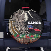 Samoa Siapo Polynesian Art Spare Tire Cover Tropical Flowers and Tatau Pattern Brown LT03 No hole Brown - Polynesian Pride