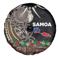 Samoa Siapo Polynesian Art Spare Tire Cover Tropical Flowers and Tatau Pattern Brown LT03 - Polynesian Pride