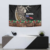 Samoa Siapo Polynesian Art Tapestry Tropical Flowers and Tatau Pattern Brown LT03 - Polynesian Pride