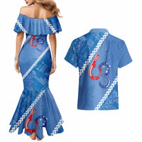 Samoa Independence Day Couples Matching Mermaid Dress and Hawaiian Shirt Anniversary 63th-Siapo Art