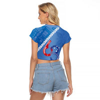 Samoa Independence Day Raglan Cropped T Shirt Anniversary 63th-Siapo Art LT03 - Polynesian Pride