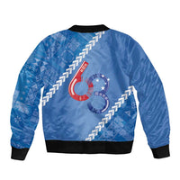 Samoa Independence Day Sleeve Zip Bomber Jacket Anniversary 63th-Siapo Art LT03 - Polynesian Pride
