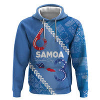 Samoa Independence Day Zip Hoodie Anniversary 63th-Siapo Art LT03 Pullover Hoodie Blue - Polynesian Pride