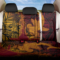 Hawaiian Volcano and Shark Back Car Seat Cover Polynesian and Hibiscus Pattern Lava Color LT03 One Size Red - Polynesian Pride