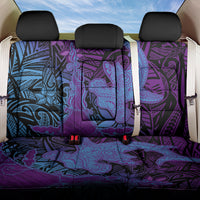 Hawaiian Volcano and Shark Back Car Seat Cover Polynesian and Hibiscus Pattern Violet Gradient LT03 One Size Violet - Polynesian Pride