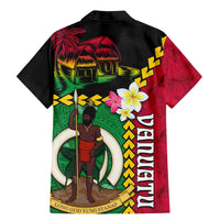 Vanuatu Nakamal and Plumeria Flowers Family Matching Mermaid Dress and Hawaiian Shirt Polynesian Pattern