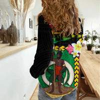 Vanuatu Nakamal and Plumeria Flowers Women Casual Shirt Polynesian Pattern LT03 - Polynesian Pride