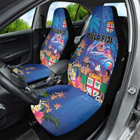 Fiji Bula Car Seat Cover Tropical Plants with Palm Tree and Iguana Colorful