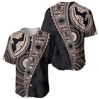 Fiji Traditional Masi Baseball Jersey Tapa Art Palm Leaves Pattern