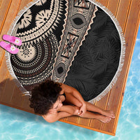 Fiji Traditional Masi Beach Blanket Tapa Art Palm Leaves Pattern