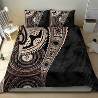 Fiji Traditional Masi Bedding Set Tapa Art Palm Leaves Pattern