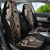 Fiji Traditional Masi Car Seat Cover Tapa Art Palm Leaves Pattern