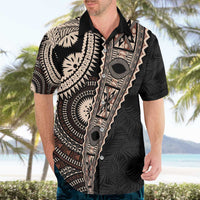 Fiji Traditional Masi Hawaiian Shirt Tapa Art Palm Leaves Pattern