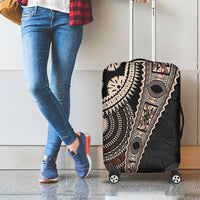 Fiji Traditional Masi Luggage Cover Tapa Art Palm Leaves Pattern