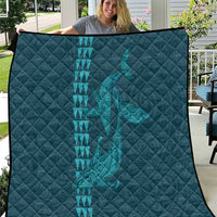 Aloha Hawaii Whale Kakau and Polynesian Tattoo Quilt Turquoise Color LT03 Turquoise - Polynesian Pride