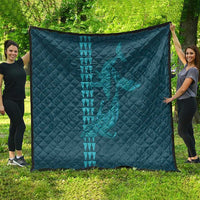 Aloha Hawaii Whale Kakau and Polynesian Tattoo Quilt Turquoise Color LT03 - Polynesian Pride