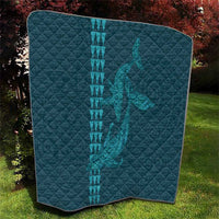 Aloha Hawaii Whale Kakau and Polynesian Tattoo Quilt Turquoise Color LT03 - Polynesian Pride