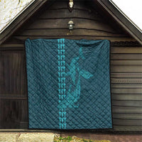 Aloha Hawaii Whale Kakau and Polynesian Tattoo Quilt Turquoise Color LT03 - Polynesian Pride