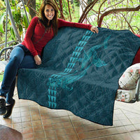 Aloha Hawaii Whale Kakau and Polynesian Tattoo Quilt Turquoise Color LT03 - Polynesian Pride