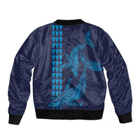 Aloha Hawaii Whale Kakau and Polynesian Tattoo Bomber Jacket Dark Navy Color LT03 - Polynesian Pride
