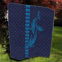 Aloha Hawaii Whale Kakau and Polynesian Tattoo Quilt Dark Navy Color LT03 - Polynesian Pride