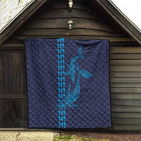 Aloha Hawaii Whale Kakau and Polynesian Tattoo Quilt Dark Navy Color LT03 - Polynesian Pride