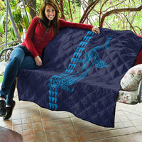 Aloha Hawaii Whale Kakau and Polynesian Tattoo Quilt Dark Navy Color LT03 - Polynesian Pride