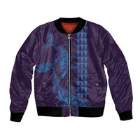 Aloha Hawaii Whale Kakau and Polynesian Tattoo Bomber Jacket Purple Color LT03 Unisex Purple - Polynesian Pride