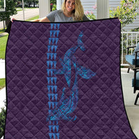 Aloha Hawaii Whale Kakau and Polynesian Tattoo Quilt Purple Color LT03 Purple - Polynesian Pride