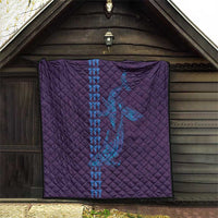 Aloha Hawaii Whale Kakau and Polynesian Tattoo Quilt Purple Color LT03 - Polynesian Pride