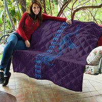 Aloha Hawaii Whale Kakau and Polynesian Tattoo Quilt Purple Color LT03 - Polynesian Pride