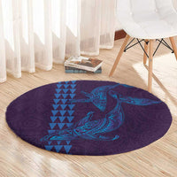 Aloha Hawaii Whale Kakau and Polynesian Tattoo Round Carpet Purple Color LT03 - Polynesian Pride