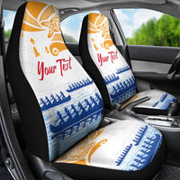 Personalised Hawaiki Nui Va'a French Polynesian Pattern Car Seat Cover White Color LT03 - Polynesian Pride