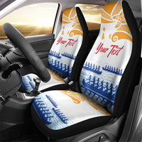 Personalised Hawaiki Nui Va'a French Polynesian Pattern Car Seat Cover White Color LT03 - Polynesian Pride