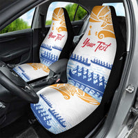 Personalised Hawaiki Nui Va'a French Polynesian Pattern Car Seat Cover White Color LT03 - Polynesian Pride